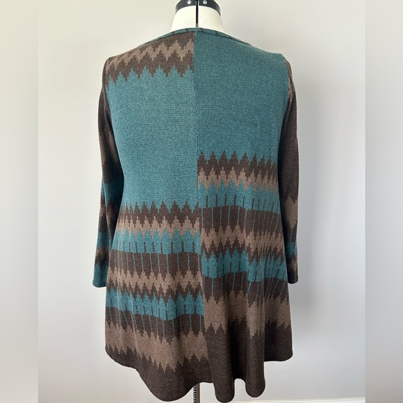 Bellamie Brown & Teal Sweater Tunic/Dress - Picture 4 of 6